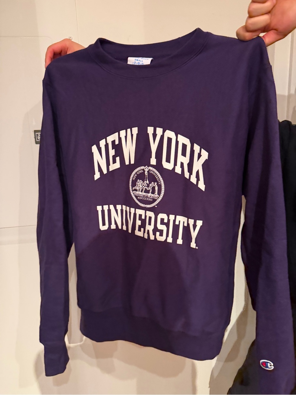 Champion New York University Purple Crewneck Sweatshirt